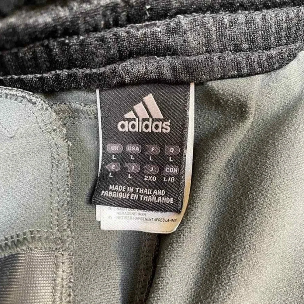 Adidas Track Workout Pants Mens Large‎ Grey Polyester Elastic Waist Pockets